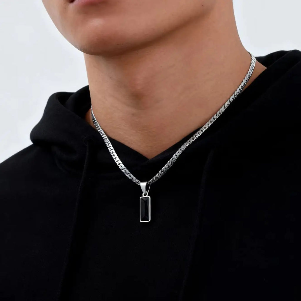 Colar Geometric Stone Pendent