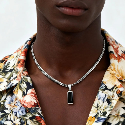 Colar Geometric Stone Pendent